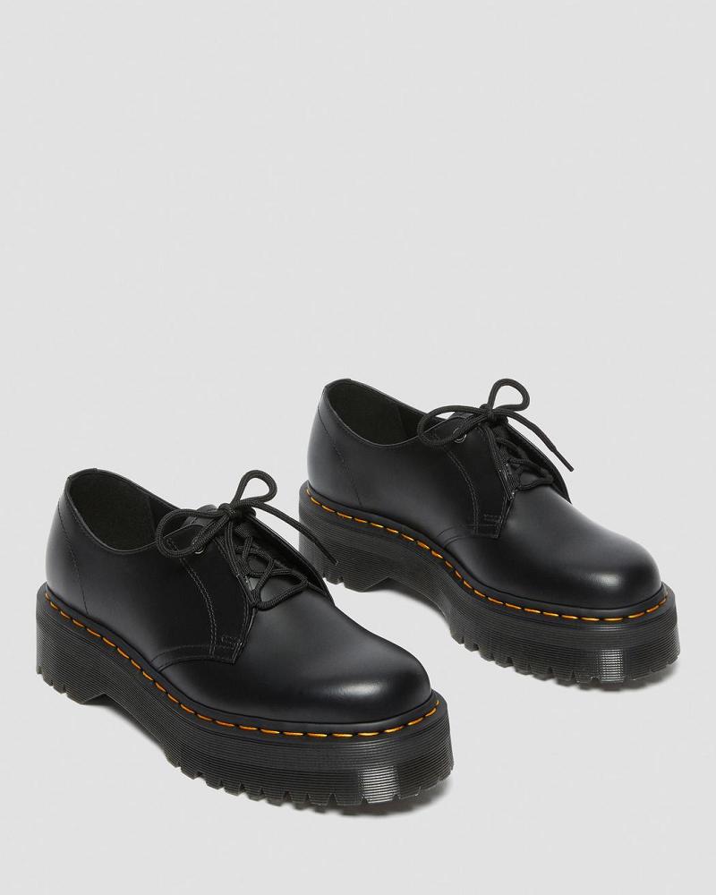 Dr Martens Jarrick Lo Smooth Leren Platform Schoenen Heren Zwart | NL 191RVD